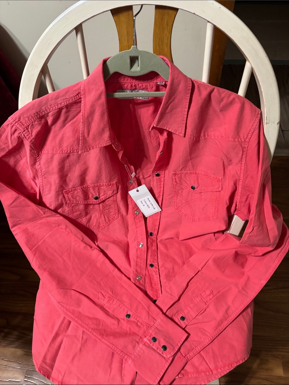 Women’s Button-Down Shirt - Coral Pink - Picture 9 of 9